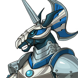 Cavalier blanc, destrier cuirassé